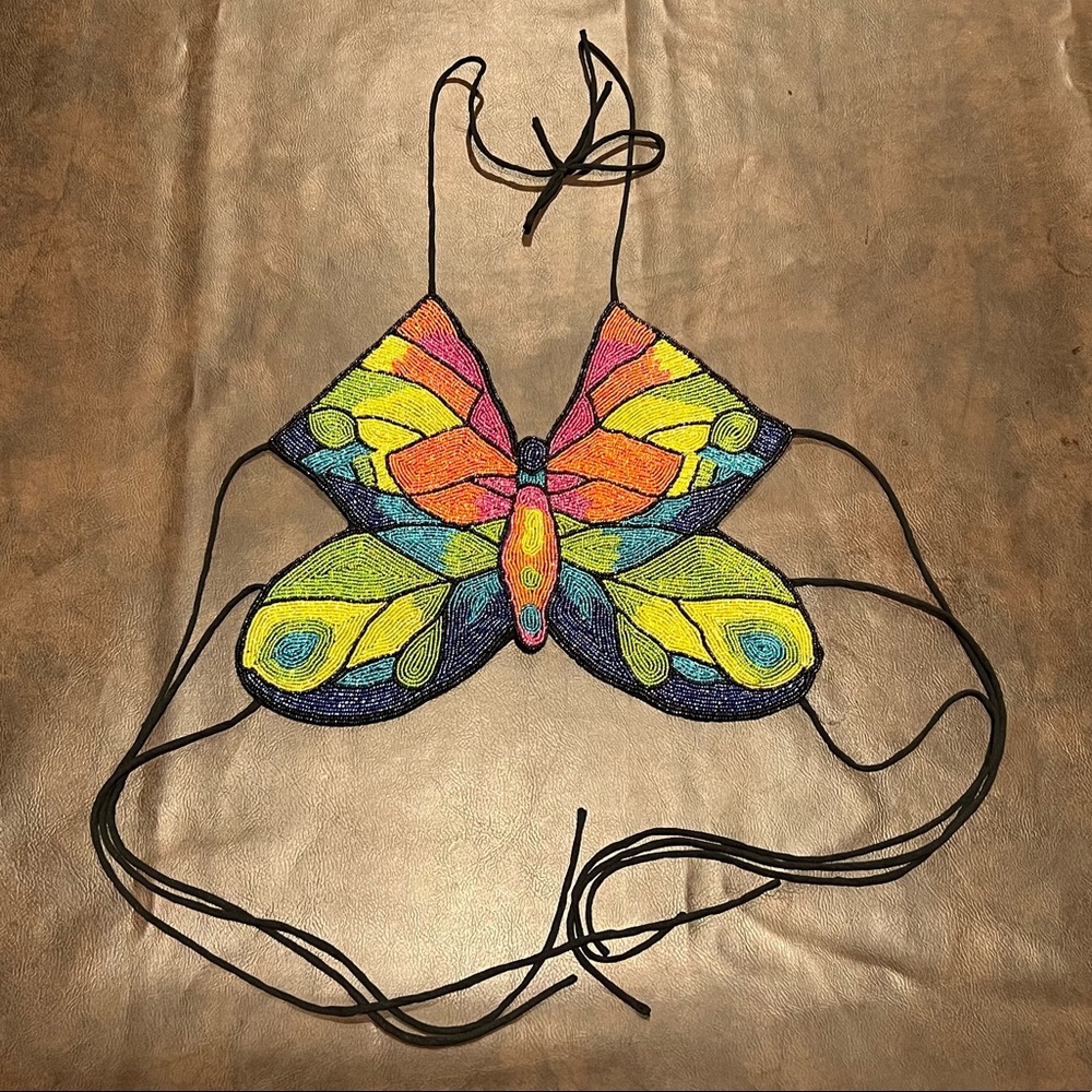Club Exx beaded butterfly top